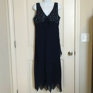 Navy Blue Jeweled Dress, NWOT